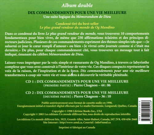 CD - 10 COMMANDEMENTS POUR UNE VIE MEILLEURE