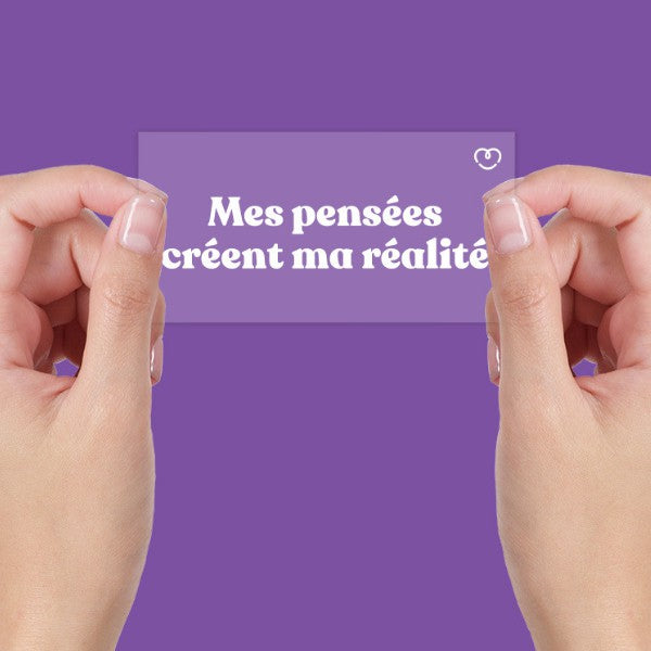 AUTOCOLLANT INSPIRANT STATIQUE MES PENSÉES CRÉENT MA RÉALITÉ