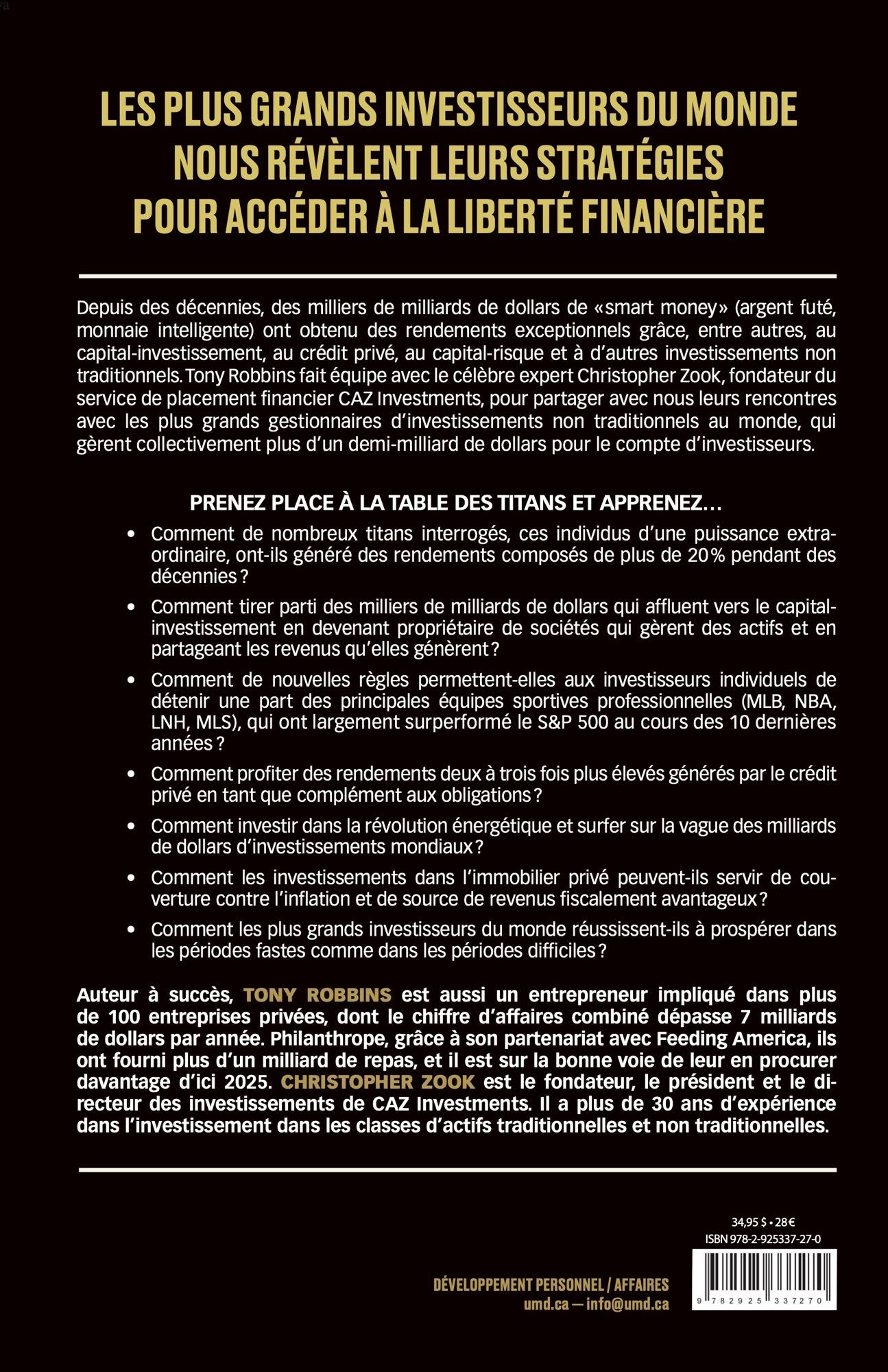 LA CORNE D'ABONDANCE POUR L'INVESTISSEUR - TONY ROBBINS