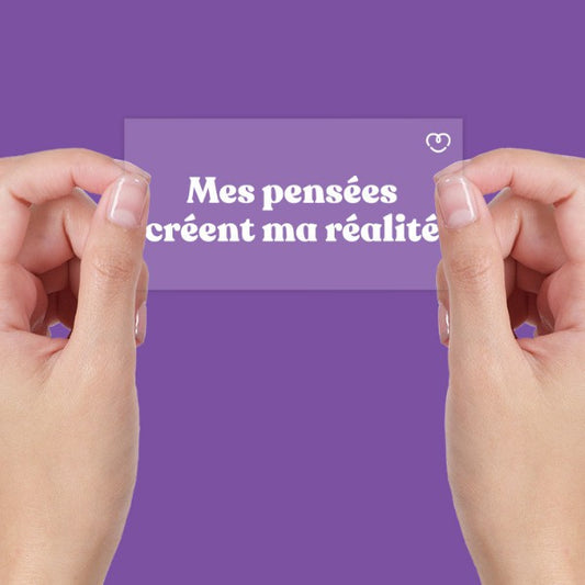 AUTOCOLLANT INSPIRANT STATIQUE MES PENSÉES CRÉENT MA RÉALITÉ